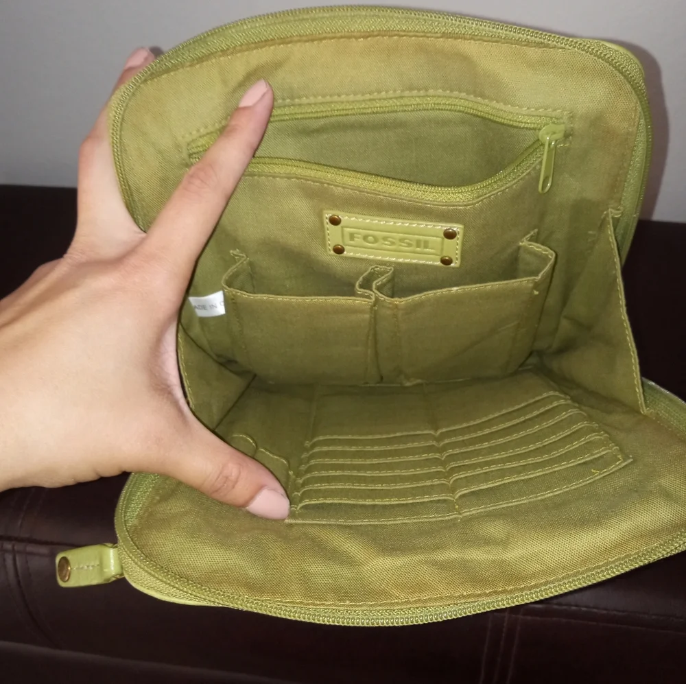 Fossil Women's Shoulder Bag Leather Vintage Green Size Small - Picture 10 of 14